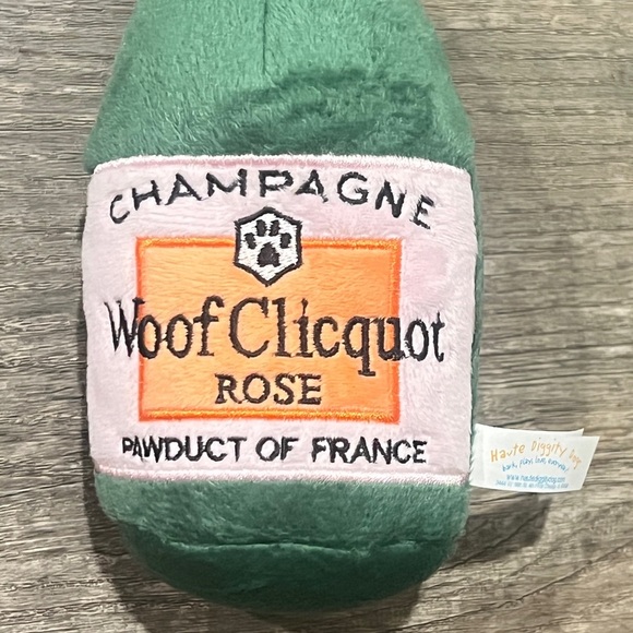 FINAL PRICE NWT Haute Diggity Dog Woof Clicquot Rose' 
 Dog Toy with Squeaker - Picture 3 of 5